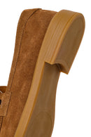 Woman Tan Beaded Suede Loafer | Derimod