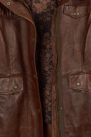 Susan Woman Brown Hooded Leather Coats | Derimod
