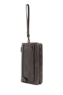 Male Grey Leather Handbag | Derimod