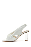 Women's White Transparent Thick Heel Sandals | Derimod