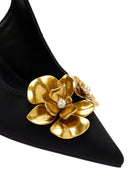 Women's Black Accessory Detailed Open Back Thin Heeled Shoes | Derimod