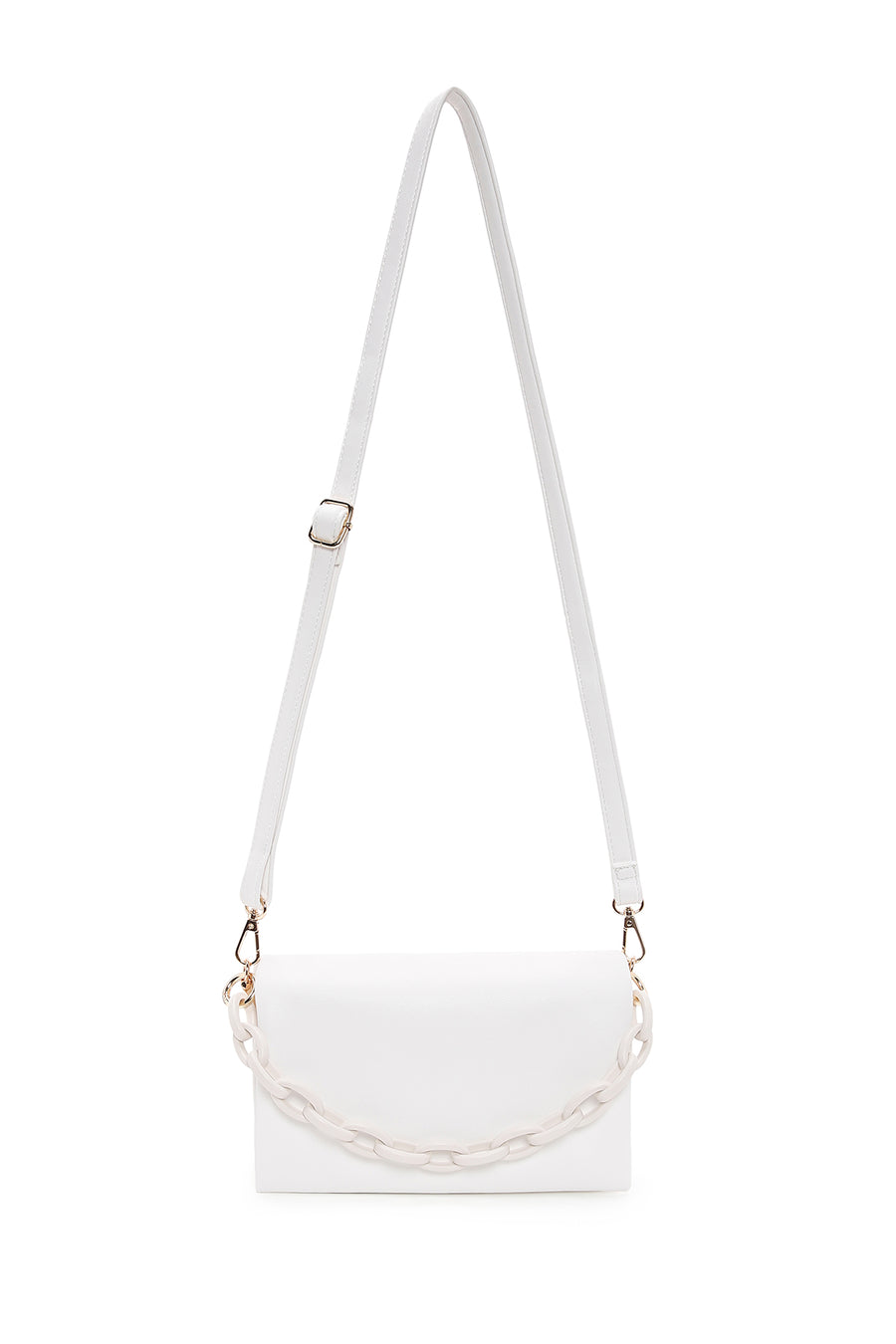 Women's White Long Strap Crossbody Bag