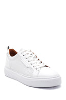 Men's White Leather Sneaker | Derimod