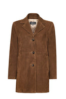 Pamela Women's Brown Suede Leather Coat | Derimod