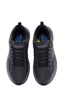 Skechers Men's Black Bengao Lace-Up Leather Sneakers | Derimod