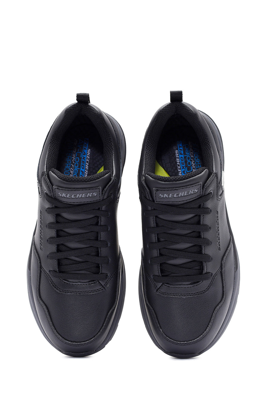 Skechers Men's Black Bengao Lace-Up Leather Sneakers