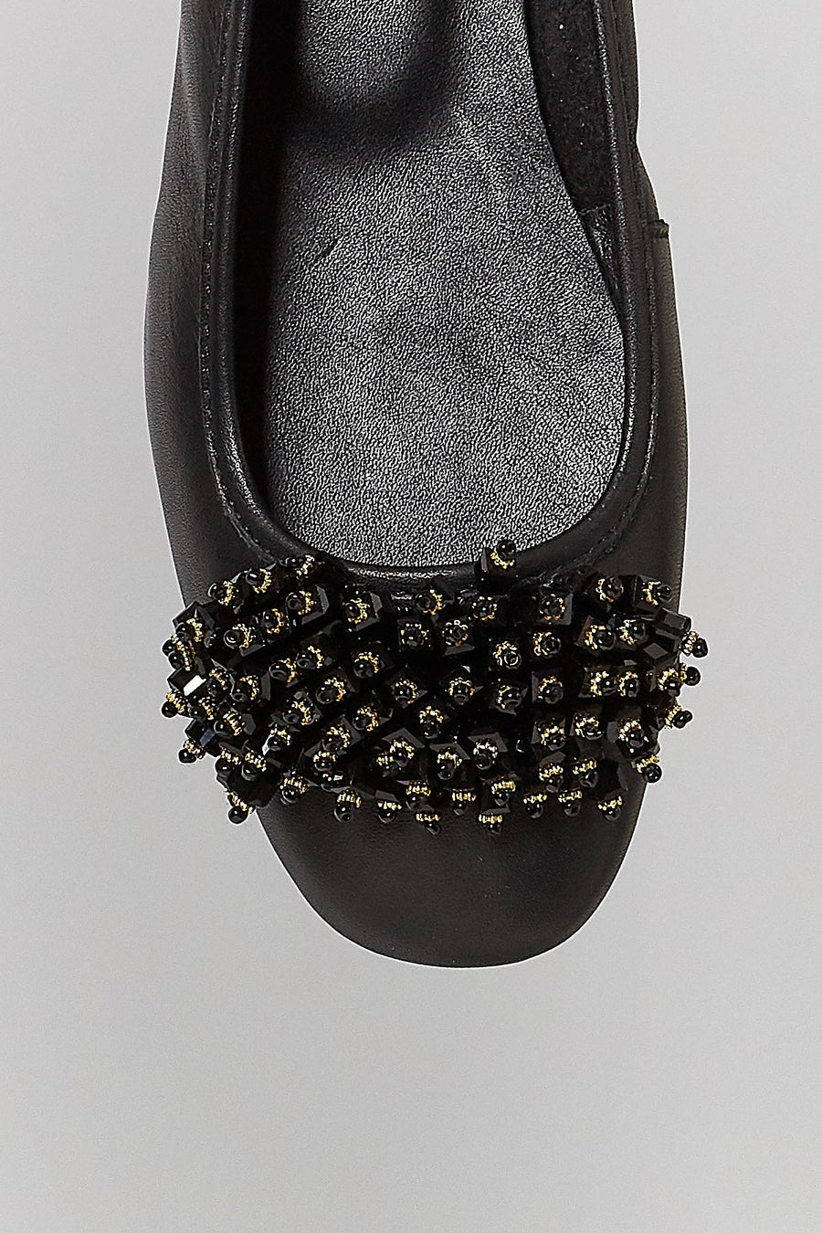 Women's Leather Ballerinas with Bead Detail