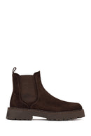 Male Brown Suede Chelsea Boots | Derimod