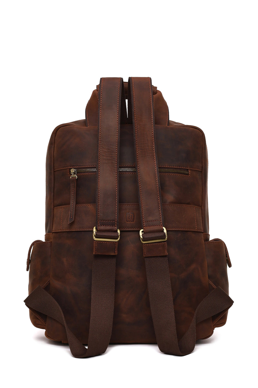 Male Brown Leather Backpack