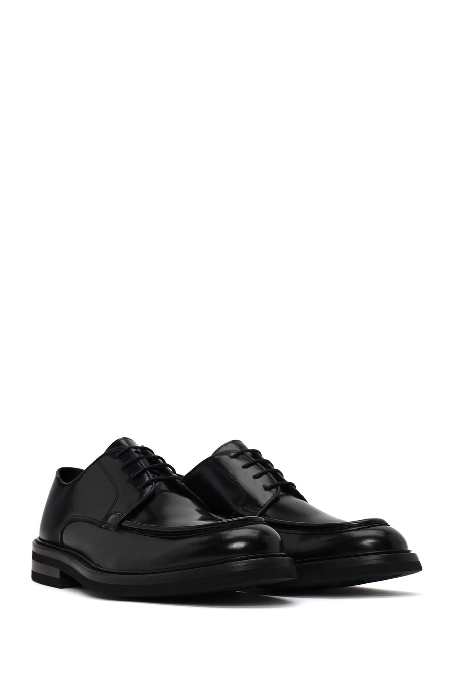 Male Black Lace-Up Leather Casual Shoes