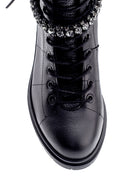 Women's Leather Stone Boots | Derimod