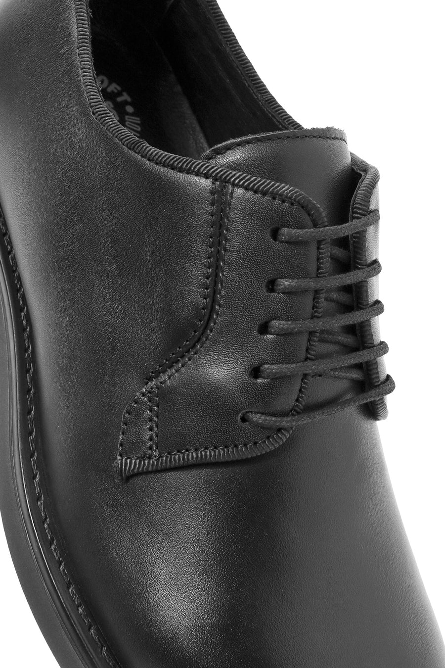 Men's Black Lace-up Leather Casual Shoes