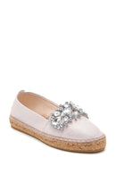 Women's Beige Stone Straw Sole Espadrille | Derimod