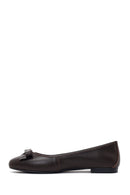 Women's Brown Leather Ballerinas | Derimod