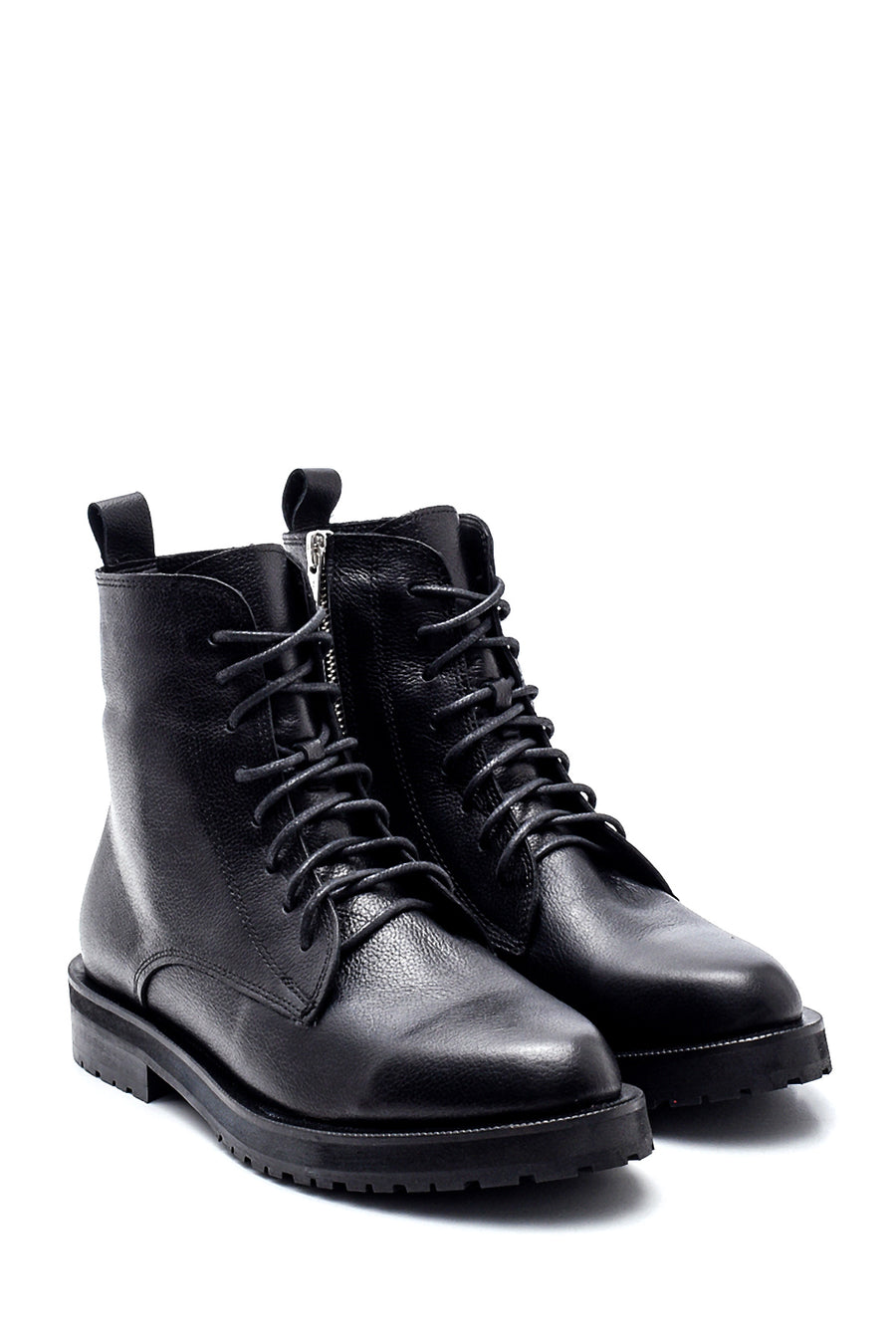 Women's Zippered Leather Boots