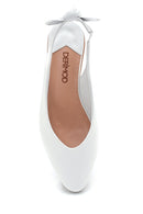 Women's Leather Bow Detailed Ballerinas | Derimod