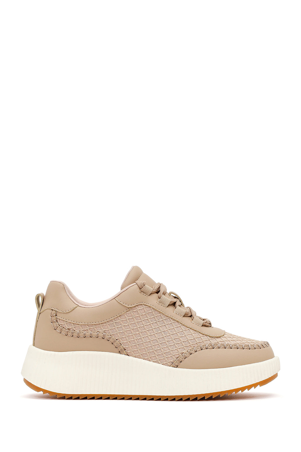 Kadın Bej Kalın Tabanlı Sneaker