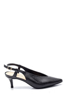 Women's Leather Printed Heeled Shoes | Derimod