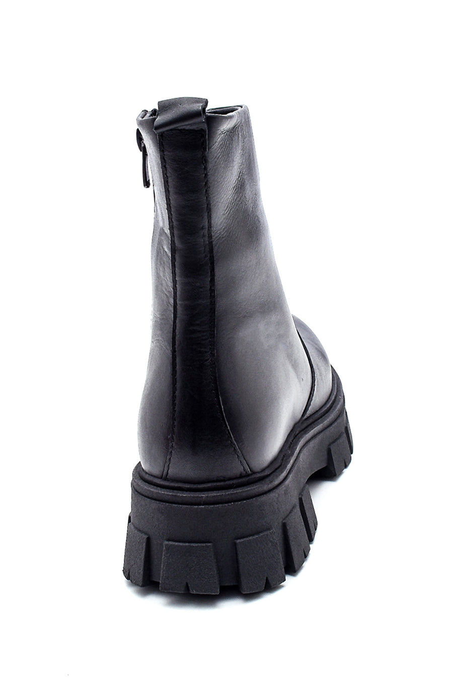 Women's Leather Zippered High Heel Boots