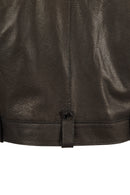 Torino Woman Black Oversized Leather Biker Jacket | Derimod