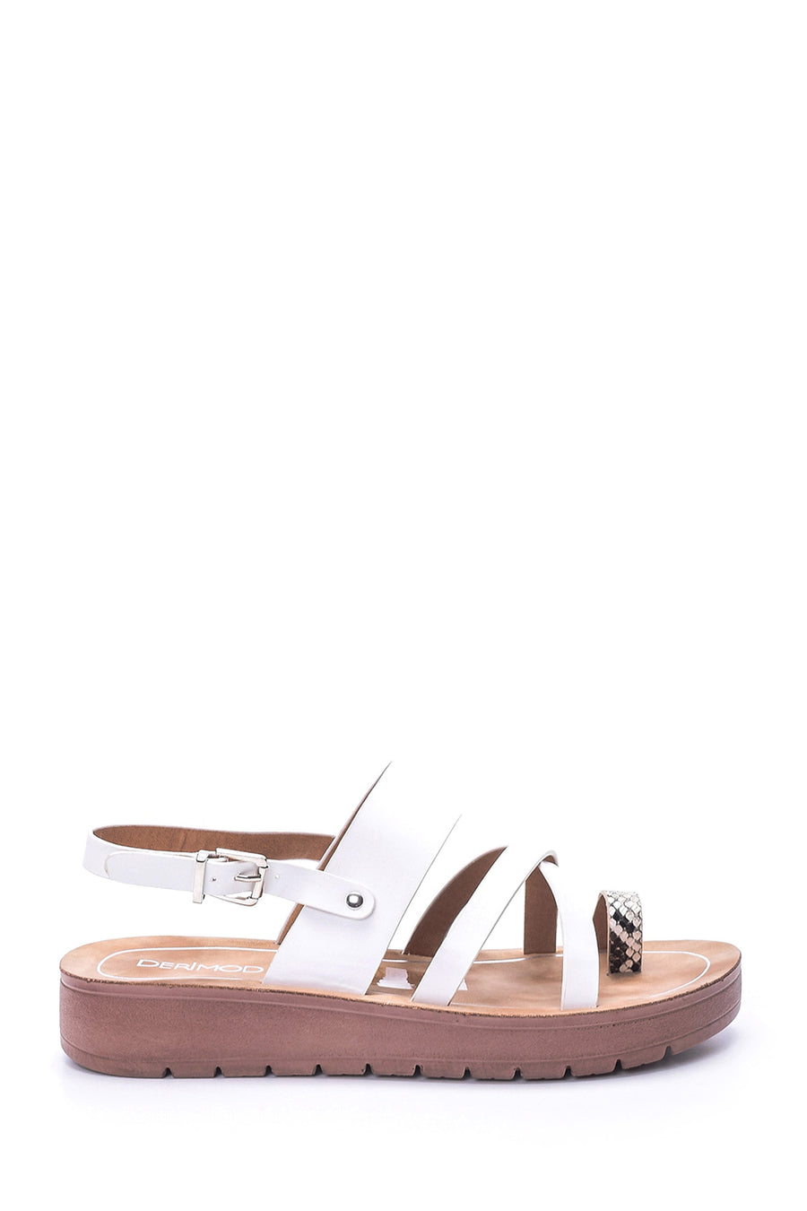 Women's Crocodile Detailed Sandals 19SFE275518 | Derimod