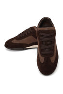 Woman Brown Lace-up Suede Leather Sneaker | Derimod