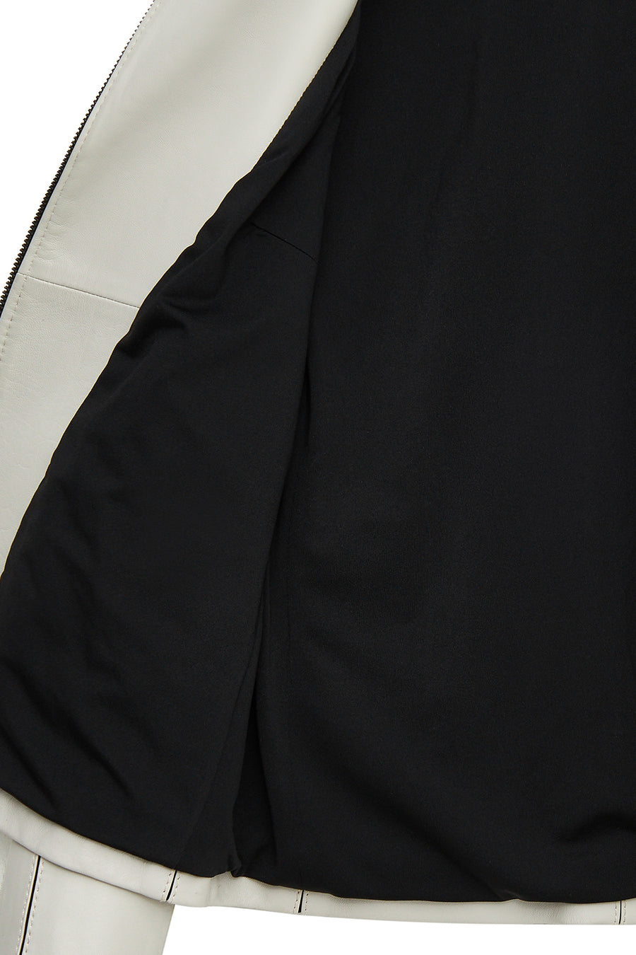 Kiara Kadın Bej Slim-Fit Biker Deri Ceket