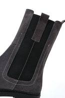 Women's Anthracite Suede Leather Chelsea Boots | Derimod