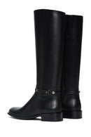 Women's Black Leather Buckle Boots | Derimod
