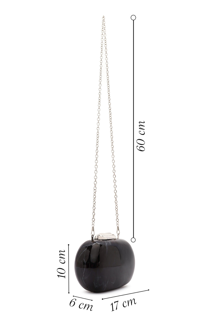 Women's Gray Long Chain Strap Mini Box Clutch Bag