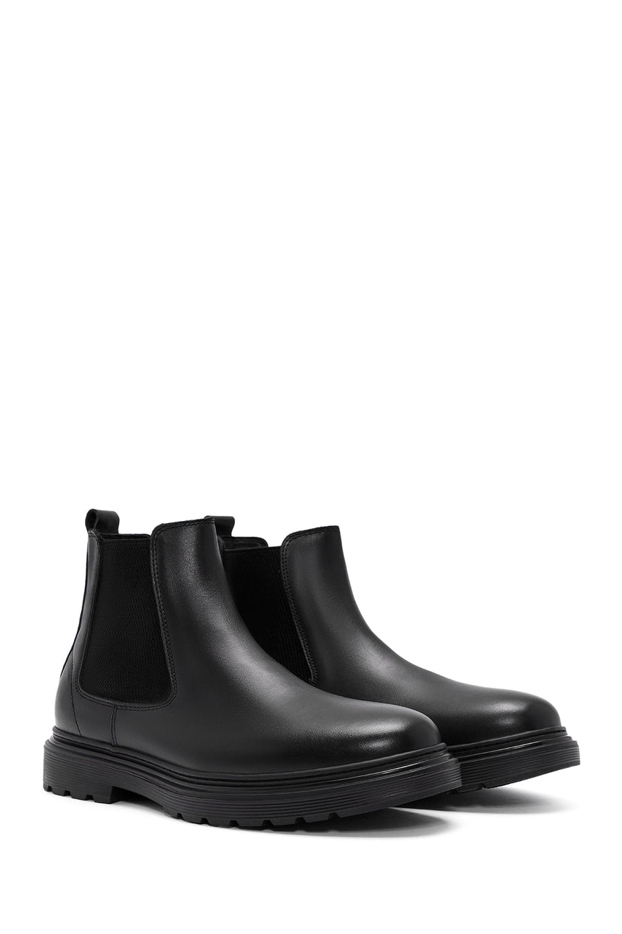 Derimod Fly Male Black Thick-Soled Leather Chelsea Boots