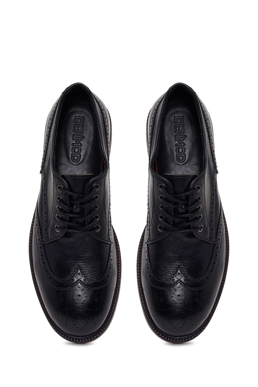 Male Black Lace-up Leather Casual Shoes
