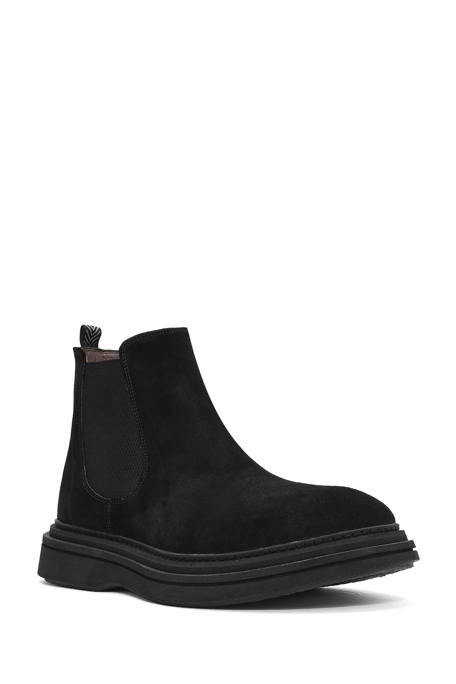 Men's Black Suede Leather Chelsea Boots