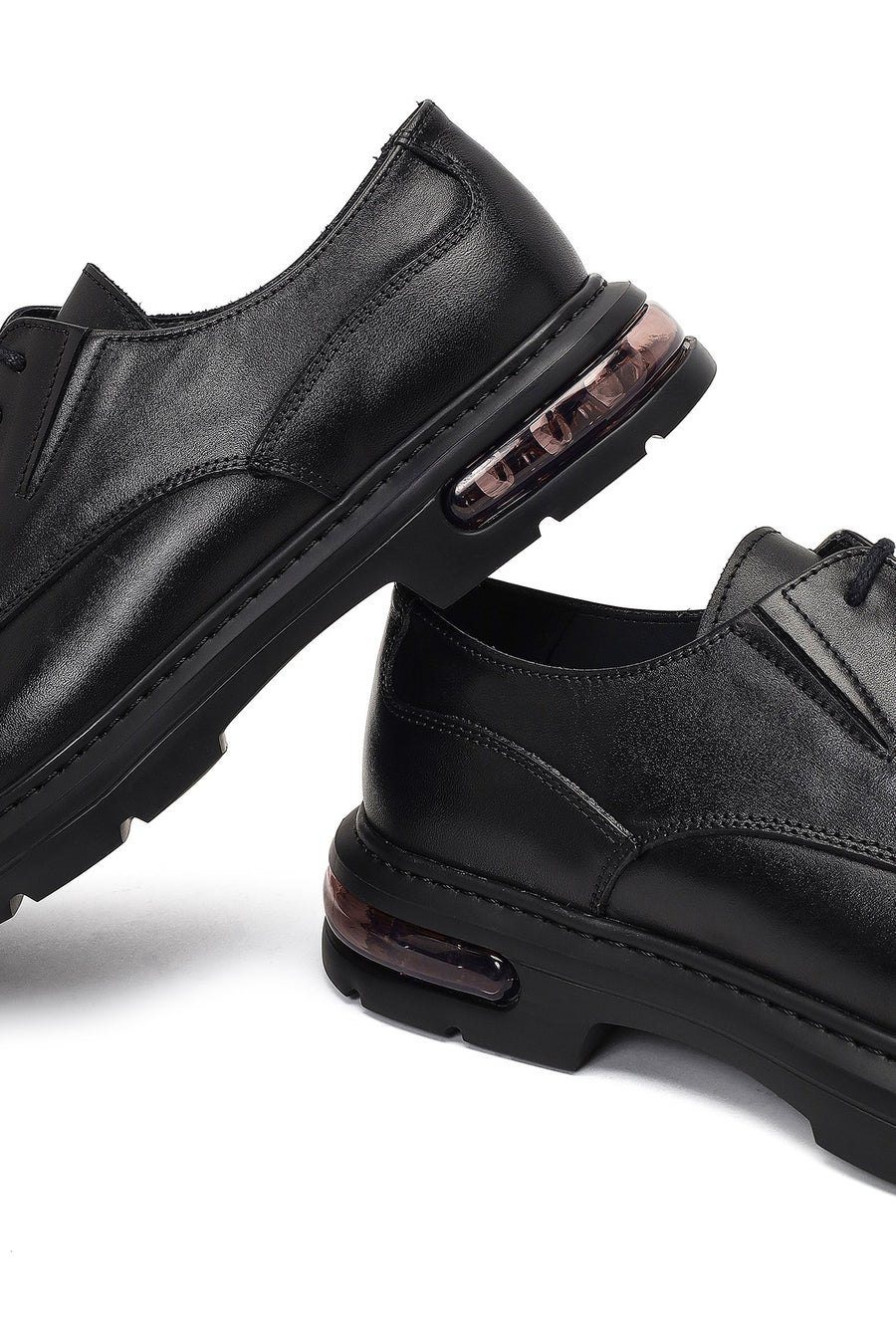 Men's Black Lace-up Leather Casual Shoes