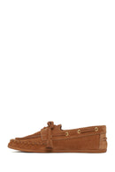 Women's Tan Tassel Suede Leather Loafer | Derimod