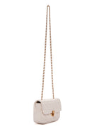 Women's Cream Long Strap Quilted Crossbody Bag | Derimod