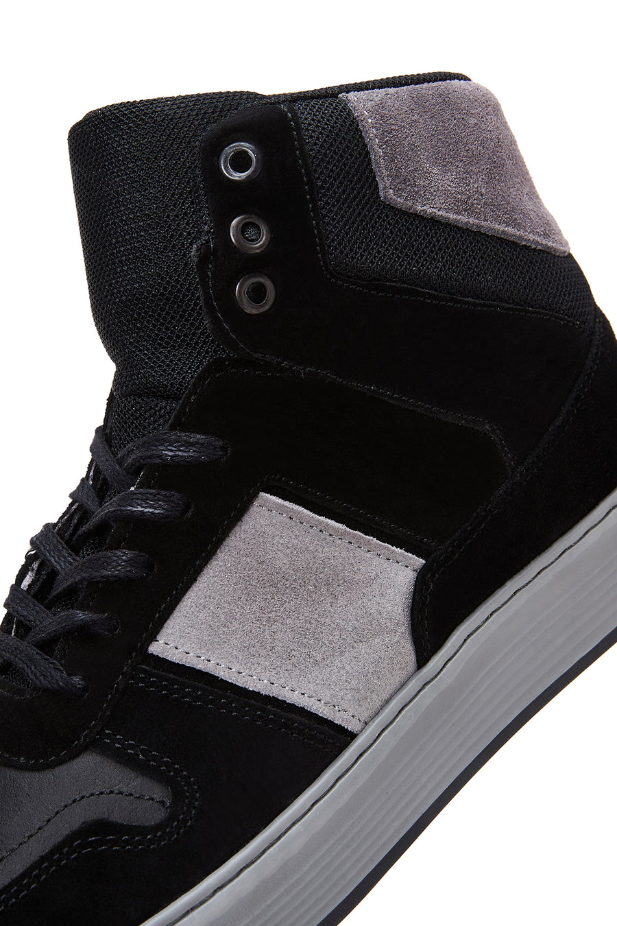 Men's Black Leather High Top Sneaker