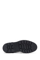 Men's Black Leather Chelsea Flat Boots | Derimod