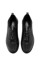 Men's Black Lace-up Leather Sneaker | Derimod