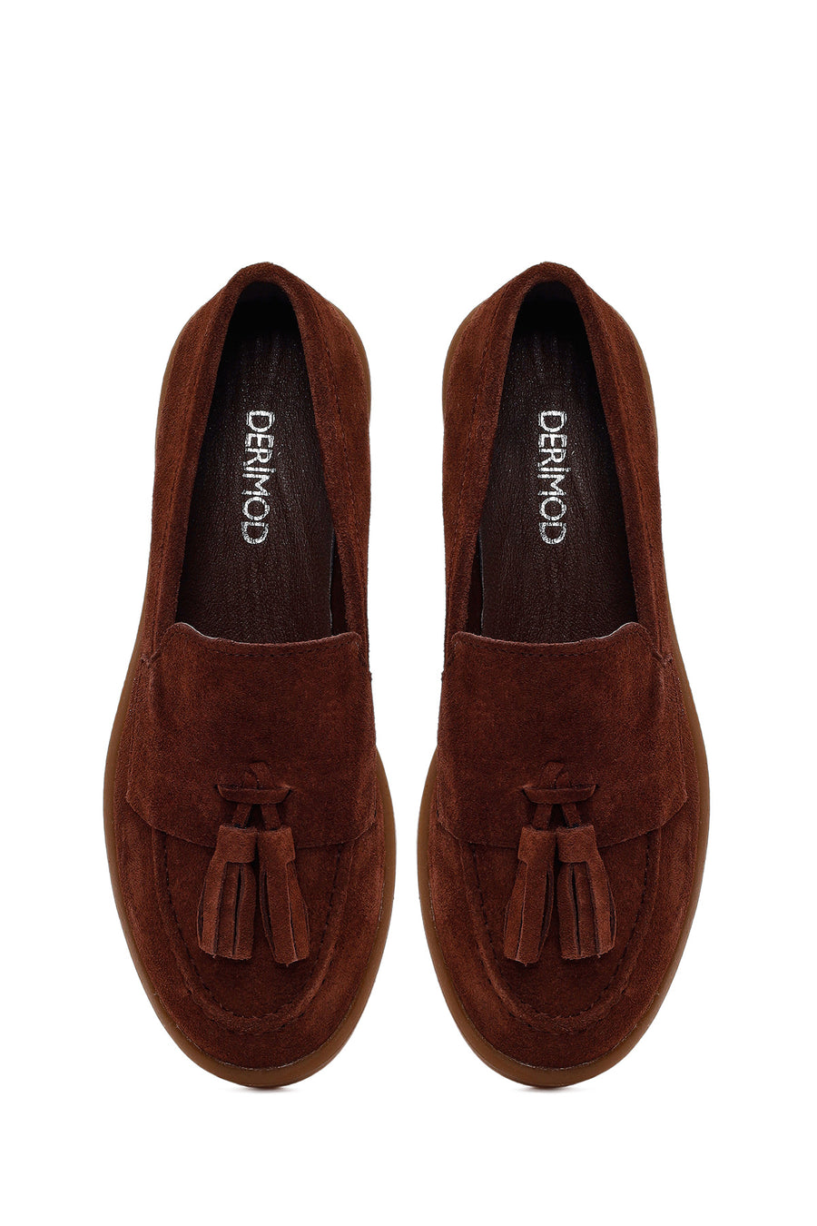 Woman Brown Tasselled Suede Loafer