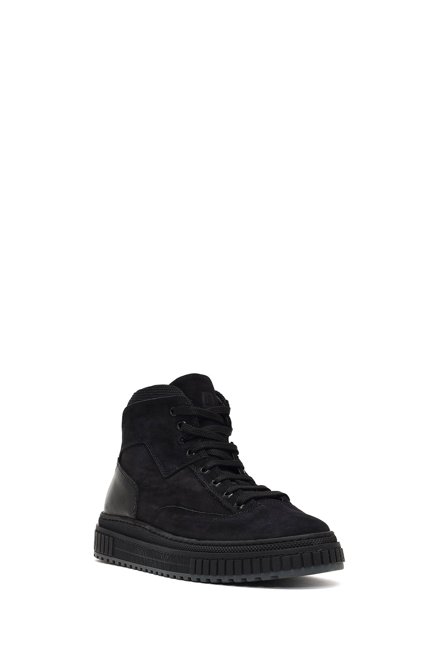 Male Black Lace-Up Thick-Soled Nubuck Leather Sports Boots