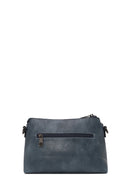 Woman Blue Long-Strap Suede Crossbody Bag | Derimod