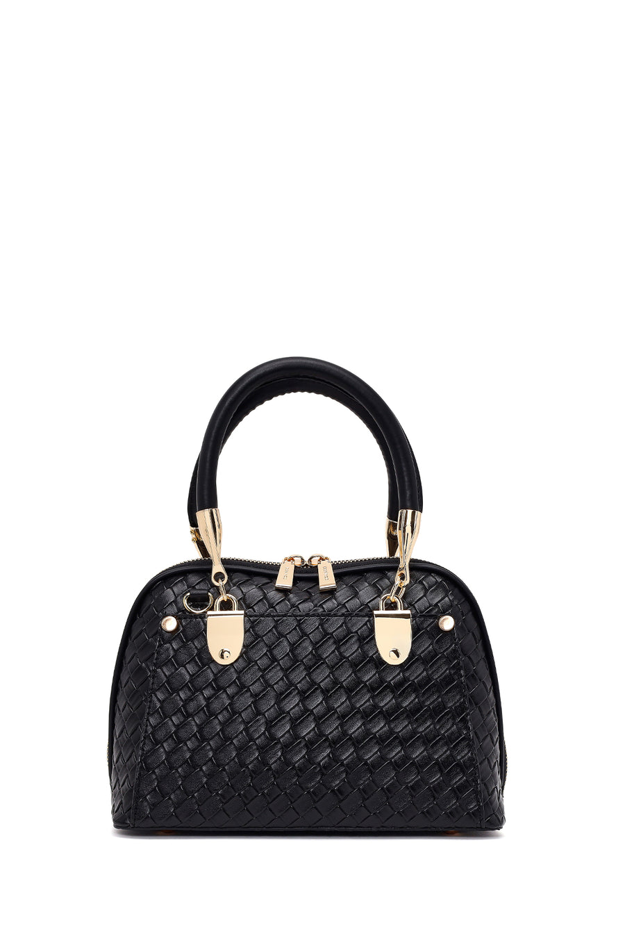 Woman Black Long-Strap Knitted Classic Shoulder Bag