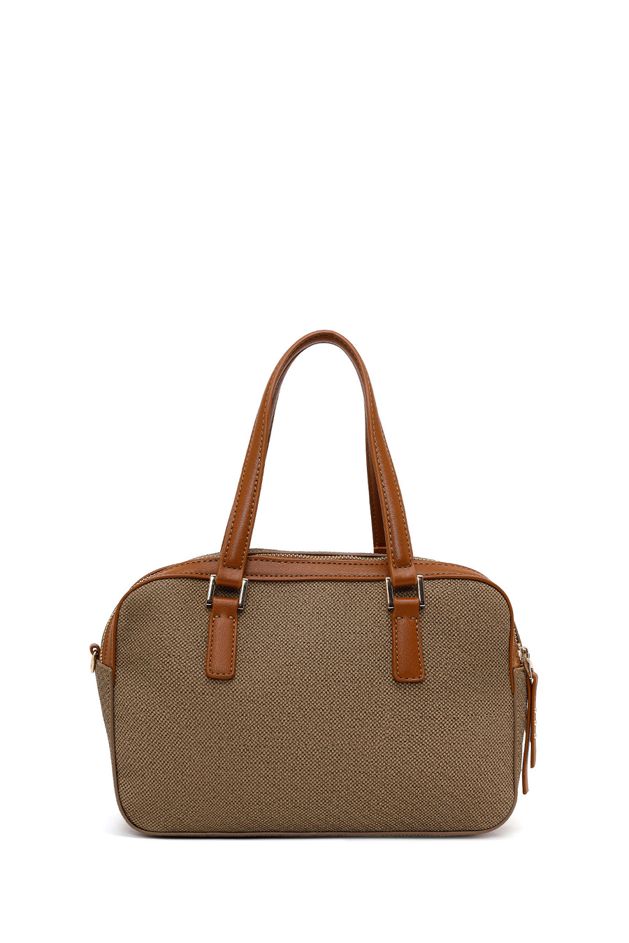 Woman Khaki Long-Strap Printed Shoulder Bag