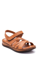 Kadın Taba Deri Comfort Sandalet | Derimod