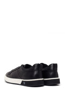 Erkek Siyah Bağcıklı Deri Sneaker | Derimod
