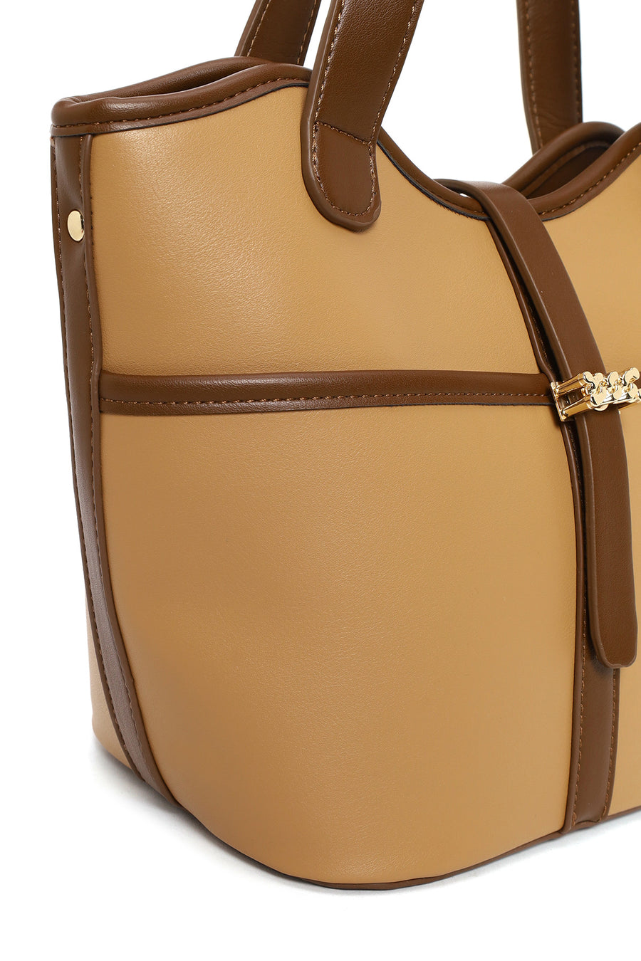 Woman Dark Beige Long Strap Classic Shoulder Bag