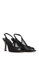 Woman Black Open-Back Stiletto Shoes | Derimod