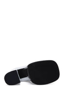 Women's White Leather Platform High Heel Boots | Derimod