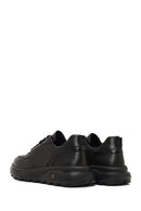 Erkek Siyah Bağcıklı Kalın Tabanlı Deri Sneaker | Derimod